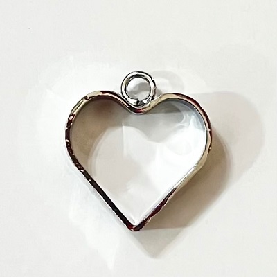 فریم گوشواره قلب نقره ای 2.5 سانت