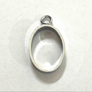 فریم گوشواره بیضی نقره ای 2سانت